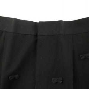 MUVEIL ブラックリボンパンツ テーパードパンツ スラックス タック ジップフライ 38 M 黒 MA214FP004