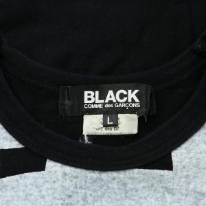 BLACK COMME des GARCONS Tシャツ カットソー 半袖 クルーネック プリント L 黒 ブラック