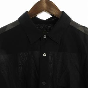 BLACK LABEL CRESTBRIDGE カジュアルシャツ チェック 長袖 L 黒 ブラック