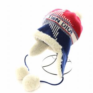 アルプス シャプカ ニット帽 ウール カシミヤ混 レッド