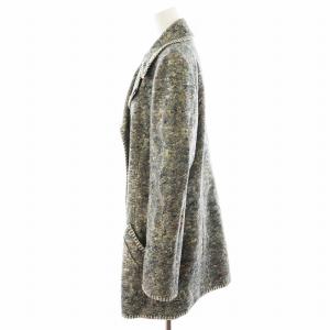 MOSCHINO COUTURE! チェスターコート ミドル丈 総柄 ウール アウター I42 L グレー /AN24