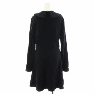 STELLA McCARTNEY ワンピース 長袖 ひざ丈 プリーツ 40 M 黒 ブラック