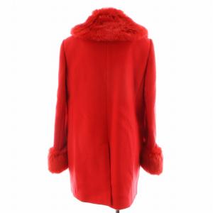 kate spade new york フォウ ファー トリム アニータ コート ミドル丈 ウール アウター XS 赤 レッド K9749