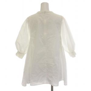 yori 22SS サイドギャザーパフブラウス カットソー 五分袖 38 M 白 ホワイト /YM