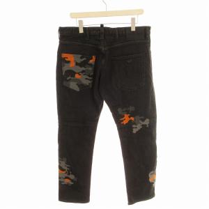 EMPORIO ARMANI デニム ジーンズ パンツ 刺繍 ロゴ EU30 M 黒 ブラック /EE