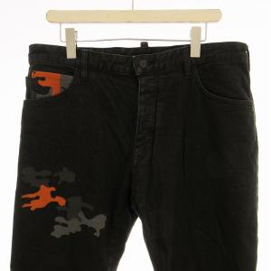 EMPORIO ARMANI デニム ジーンズ パンツ 刺繍 ロゴ EU30 M 黒 ブラック /EE