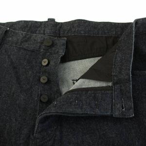 EMPORIO ARMANI テーパードパンツ ストレッチ ロゴプレート USA32 L-XL 紺 ネイビー