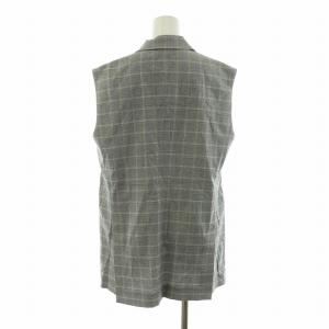 Spick&Span 22SS オーバースーツベスト シングル テーラード チェック 38 M グレー /NQ