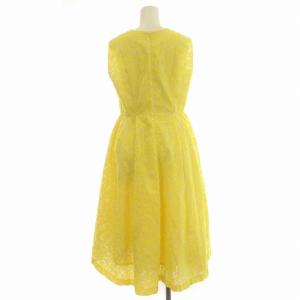 CELFORD ワンピース ノースリーブ ひざ丈 花柄 38 M 黄色 イエロー