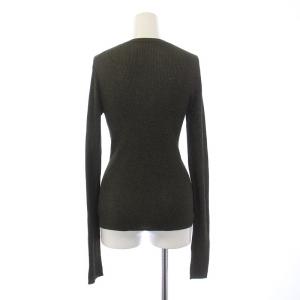 Spick&Span 24AW ラメリブクルーネックプルオーバー ニット カットソー 長袖 薄手 F カーキ 24080200556030