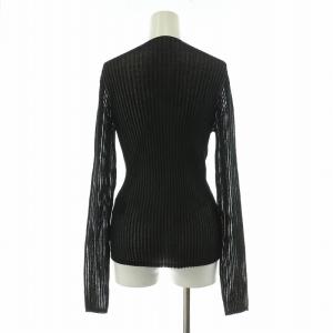 IENA 24SS シアーリブプルオーバー カットソー 長袖 ハイネック シースルー F 黒 ブラック 24080900310010