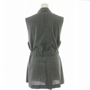 IENA ベルテッドジレ ベスト テーラード 背抜き シングル 前開き ストライプ柄 ウール混 F グレー 24010900037030