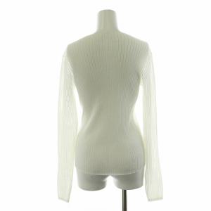 IENA 24SS シアーリブプルオーバー カットソー ハイネック 長袖 シースルー F 白 ホワイト 24080900310010