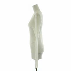 IENA 24SS シアーリブプルオーバー カットソー ハイネック 長袖 シースルー F 白 ホワイト 24080900310010