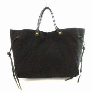 IL BISONTE ハンドバック キャンバス スクエア型 鞄 黒 ブラック