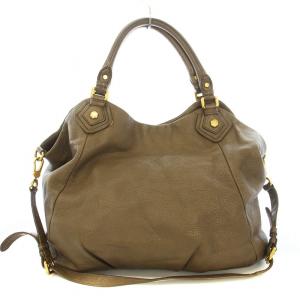 MARC by MARC JACOBS ショルダーバッグ トートバッグ 2WAY レザー ロゴプレート 茶 ブラウン /KU D