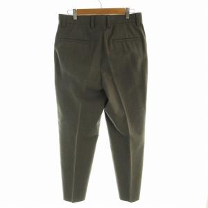 TOMORROWLAND タグ付き ウールサージ 1プリーツテーパードパンツ 46 S グレージュ 63040404501