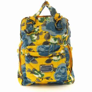 リュックサック デイバッグ 総柄 布製 黄 イエロー