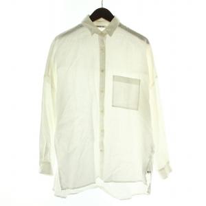 24SS Linen リネンシャツ ブラウス 長袖 レギュラーカラー F 白 ホワイト 21050500804010