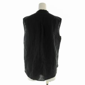 MARGARET HOWELL シャツ ブラウス ノースリーブ リネン 2 M 黒 ブラック