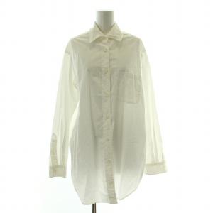 22SS ロングレギュラーシャツ ブラウス 長袖 レギュラーカラー 無地 F 白 ホワイト 22050500406010