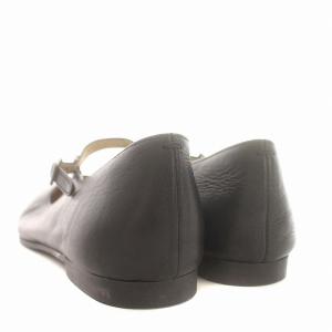 MARGARET HOWELL バレエシューズ ストラップ レザー フラットシューズ 23.5cm 黒 ブラック