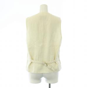 nest Robe ベスト ジレ クルーネック 麻 リネン 白 ホワイト