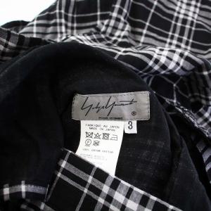 Yohji Yamamoto POUR HOMME 袴チェックパンツ 3 ブラック グレー