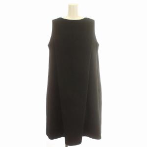 ENFOLD ワンピース ノースリーブ ひざ丈 36 S 黒 ブラック