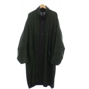 ISSEY MIYAKE MEN 顔料染め リバーシブル スタンドカラーコート 3 ブラック グリーン