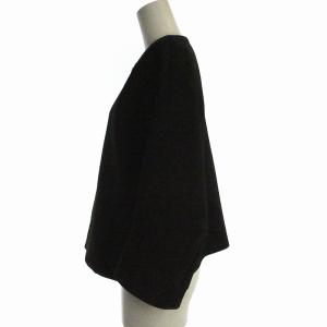 ADORE ジャケット ノーカラー ジップアップ 長袖 36 M 黒 ブラック