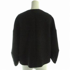 ADORE ジャケット ノーカラー ジップアップ 長袖 36 M 黒 ブラック