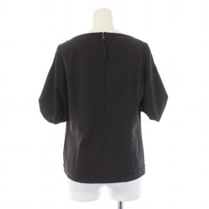 FOXEY NEW YORK シャツ ブラウス 半袖 ボートネック 40 M 茶 ブラウン