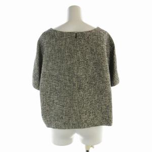 Deuxieme Classe カットソー Tシャツ ツイード プルオーバー 半袖 ボートネック グレー