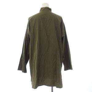JURGEN LEHL シャツ ブラウス 長袖 ハイネック シルク M カーキ