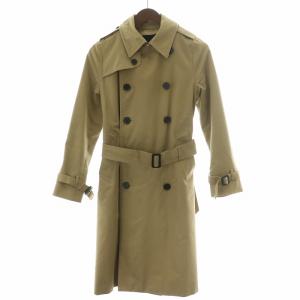 トレンチコート アウター ロング丈 ダブル ベルト ライナー付き 牛革 1 S ベージュ /BB