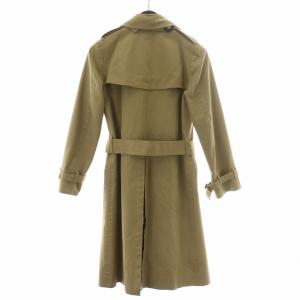 HYKE トレンチコート アウター ロング丈 ダブル ベルト ライナー付き 牛革 1 S ベージュ /BB