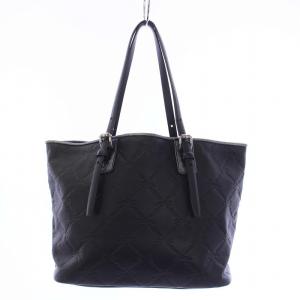 Longchamp LM Cuir TOTE BAG トートバッグ ハンドバッグ 総柄 レザー ポーチ付き 黒 ブラック /KH