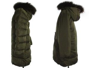 BEAUTY&YOUTH UNITED ARROWS タフタミドルフードリバーシブルダウンジャケット ダウンコート ラクーンファー S カーキ