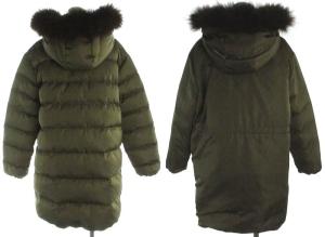 BEAUTY&YOUTH UNITED ARROWS タフタミドルフードリバーシブルダウンジャケット ダウンコート ラクーンファー S カーキ