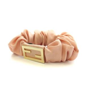 FENDI シュシュ ロゴ ヘアゴム 髪ゴム 髪留め ヘアアクセサリー ピンク