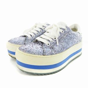 MARC JACOBS スニーカー ローカット 厚底 ラメ スパンコール グリッター 靴 シューズ 37 23.5cm 青 ブルー