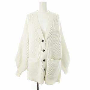 23SS バルキーヤーンカーディガン ニット 厚手 長袖 白 ホワイト