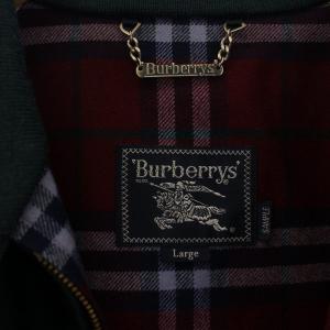 burberrys サンプル品 ヴィンテージ スタンドカラージャケット 裏地チェック柄 L グリーン