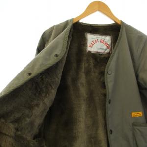 NATAL DESIGN レンジャーカーディガン ノーカラージャケット 中綿 アウター S カーキ