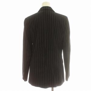 POLO RALPH LAUREN テーラードジャケット ストライプ 1つボタン 0 S 黒 ブラック