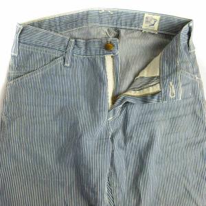 orSlow テーパードパンツ ストライプ フルレングス S 青 ブルー 白 ホワイト