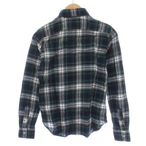 POLO RALPH LAUREN シャツ 長袖 チェック柄 ロゴ刺繍 XS 緑 グリーン