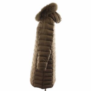 UNITED ARROWS ダウンコート ロング丈 フード ファー アウター 38 M 茶 ブラウン