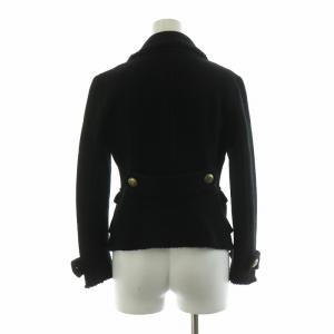 BURBERRY BLUE LABEL テーラードジャケット シングル フォーマル フリンジ 金ボタン 38 M 黒 ブラック